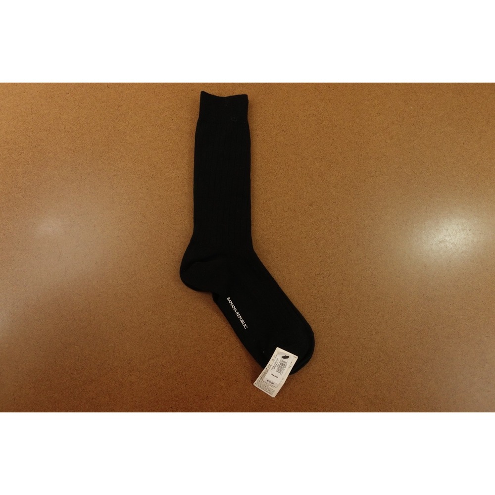 Banana Republic Mens One Size Black Ribbed Dress Socks 1 Pair NWT
